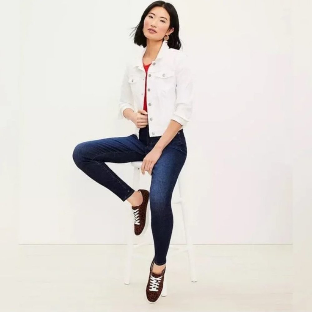 Loft High Waist Legging Dark Wash Jean